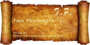 Tani Petronella névjegykártya